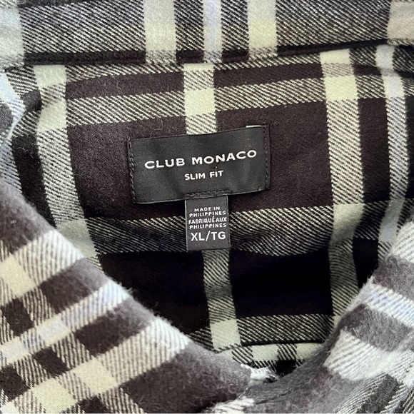 Club Monaco Long Sleeve Open Plaid Flannel Shirt - Picture 7 of 10